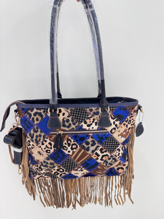 Genuine leather women's bag first layer cowhide stitching print retro texture shoulder bag casual diagonal women's bag-hdx5501