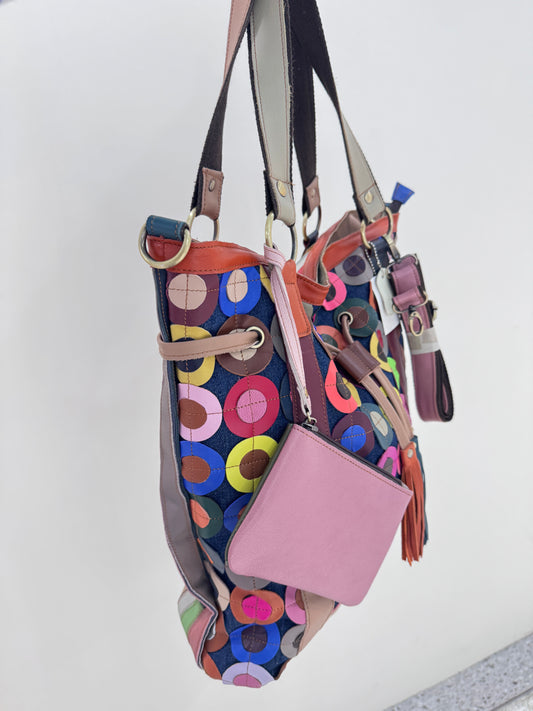 Genuine leather women's bag first layer cowhide stitching print retro texture shoulder bag casual diagonal women's bag-hdx1703-9