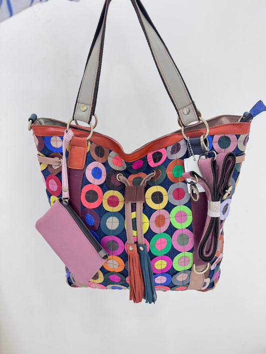 Genuine leather women's bag first layer cowhide stitching print retro texture shoulder bag casual diagonal women's bag-hdx1703-9